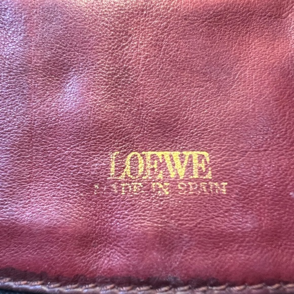 LOEWE Amazona Burgundy Suede Leather Satchel Handbag Bag - Picture 17 of 17